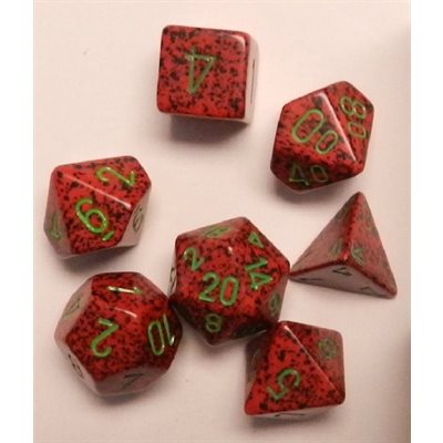 Speckled Dice: 7Pc Strawberry