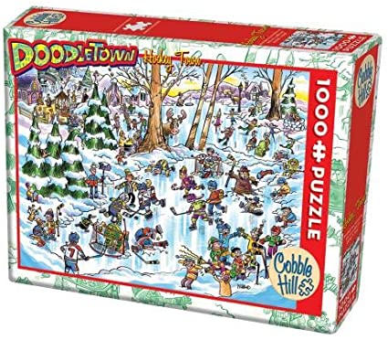 Cobble Hill - DoodleTown: Hockey Town - 1,000 piece Jigsaw Puzzle