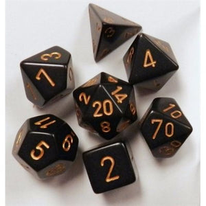 7 Die Set Black Opaque   - Chessex