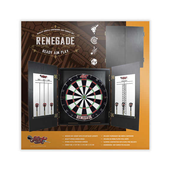 Shot Renegade Dart Board Cabinet Set