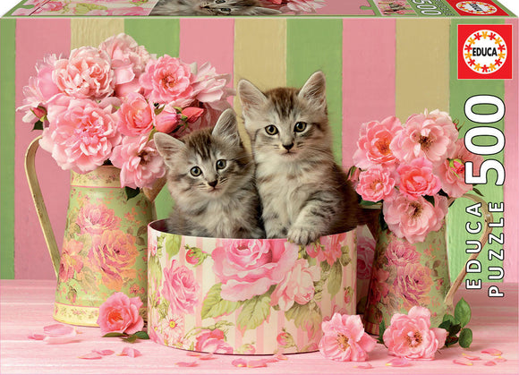 Educa 500 Piece Jigsaw Puzzle - Kittens with Roses