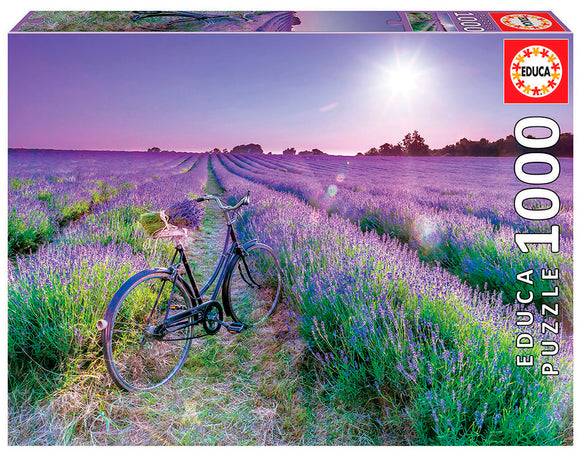 Educa 1000 Piece Jigsaw Puzzle - Bike in Lavendar Field