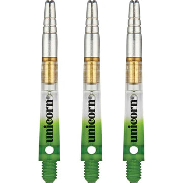 Unicorn Gripper 360 Spinning Two Tone Dart Shafts - Gradient Green  - Medium