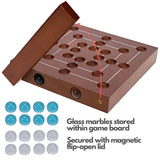 WE Games Nine Men's Morris Wooden Travel Game with Marbles - 5 inch Travel Size