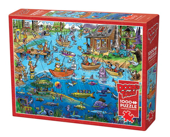 DoodleTown: Gone Fishing - Cobble Hill Jigsaw Puzzle 1000pcs