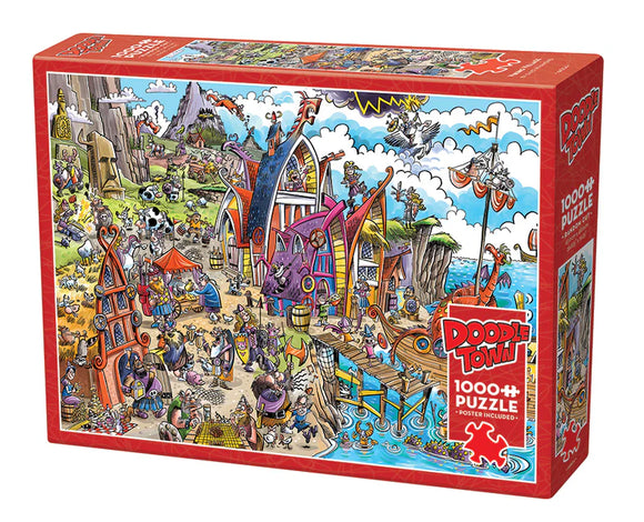 DoodleTown: Viking Village - Cobble Hill Jigsaw Puzzle 1000pcs