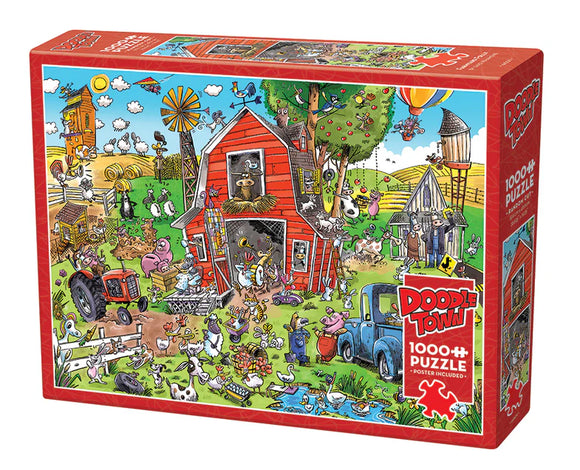 DoodleTown: Farmyard Folly - Cobble Hill Jigsaw Puzzle 1000pcs