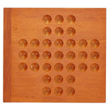 Marble Solitaire Wooden Travel Game - 5 inches