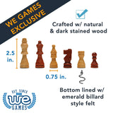 French Staunton Wood Chess Pieces, 2.5 inch King