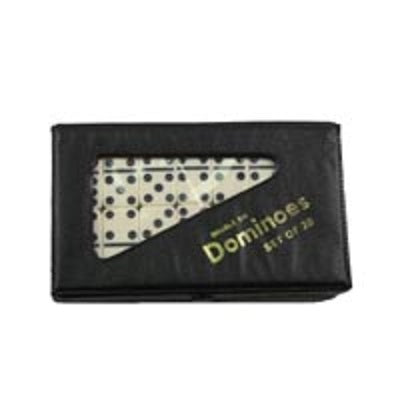 Double 6 Small Ivory Dominoes in Vinyl Case