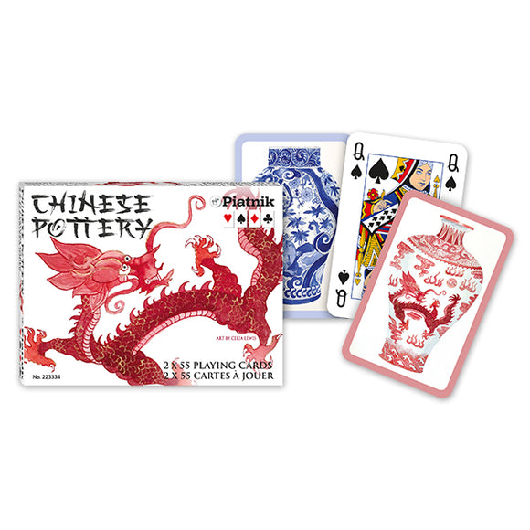 Piatnik - Chinese Pottery 2 Pack of Playing Cards