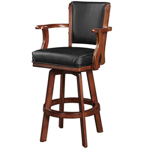 Backed Swivel Barstool with Arms - Chestnut