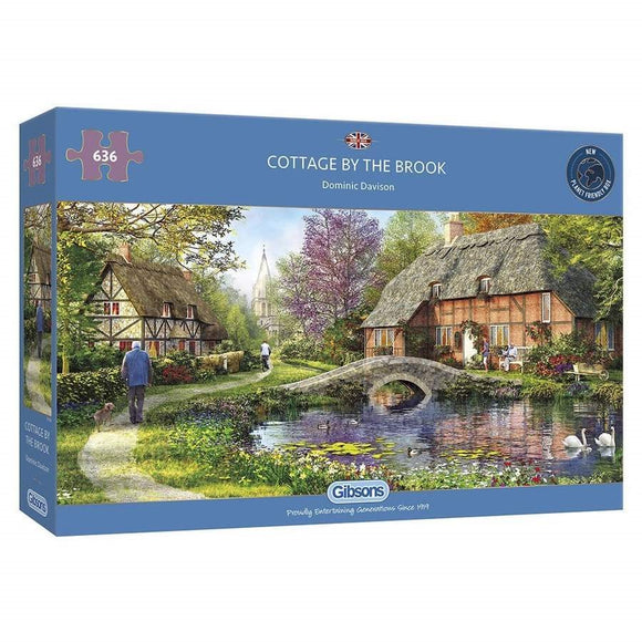 Puzzle - 636 pcs - Panoramic Collection: Cottage by the Brook