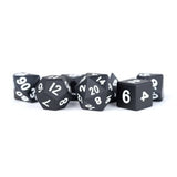 Dice: Metal 16mm 7pc Set: Black