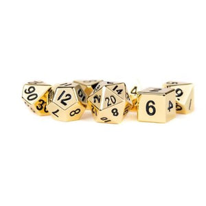 Metal Dice: 7pc 16mm Antique Gold