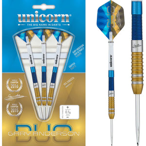 Unicorn Gary Anderson Darts - Steel Tip - The Flying Scotsman - Duo - Blue & Gold 23g