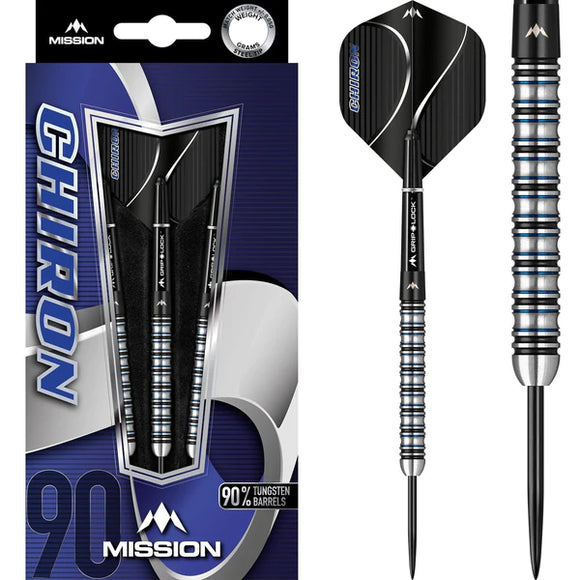 Mission Chiron Darts - Steel Tip - M1 - Electro Black & Blue 26g