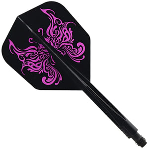 Condor AXE Dart Flights - Tribal Butterfly - Small - Clear Black-Short