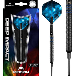 Mission Deep Impact Darts - Soft Tip - Black - M4 - Blue - 19g