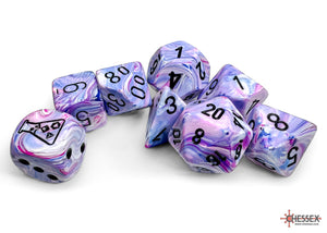 Chessex Lab Dice 7 pcs Borealis Hydrangea/Black w Bonus Die