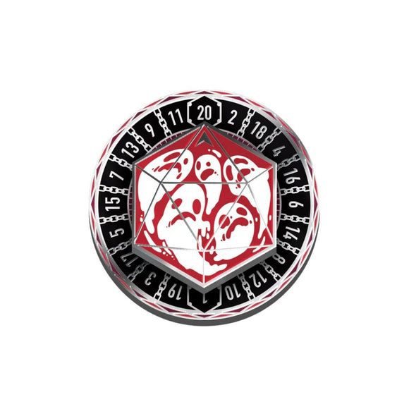 The Fablemaker's Deck of Many Things: Donjon D20 Spinner Pin