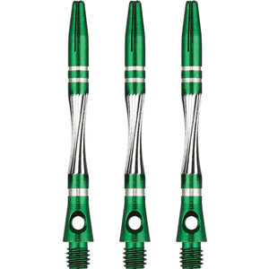 Unicorn Twist Dart Shafts - Aluminium Stems - Green