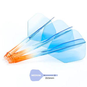 Caliburn SUP Flights - Moulded Flight & Shaft - Standard No6 - Two Tone Medium Orange and Blue