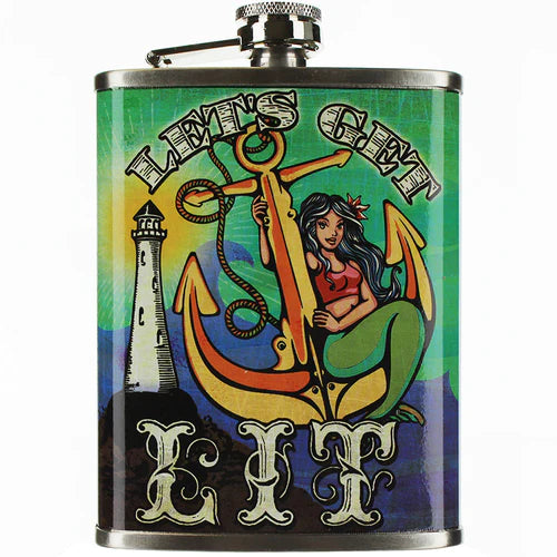 Lets Get Lit Mermaid Flask