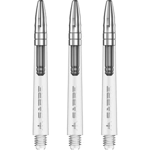 Mission Sabre Shafts - Polycarbonate Dart Stems - Clear - Silver Top-Short