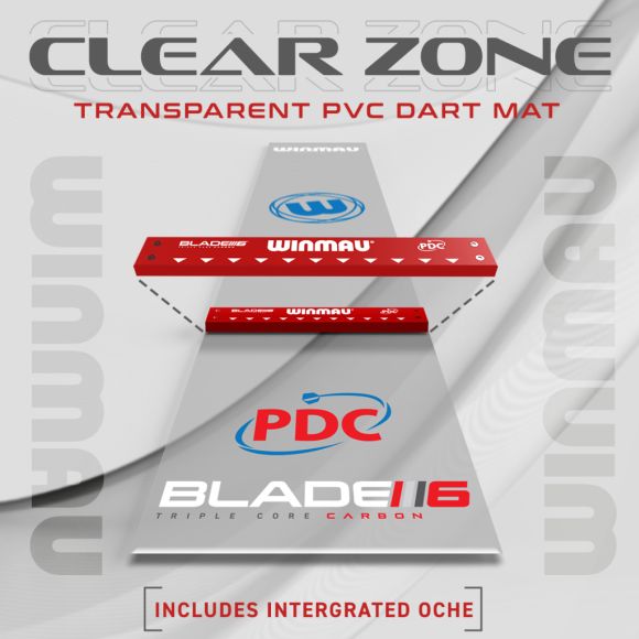 Winmau Clearzone PVC Dart Mat with Integrated Oche