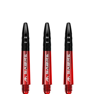 Mission Sabre Shafts - Polycarbonate Dart Stems - Red - Black Top-Short