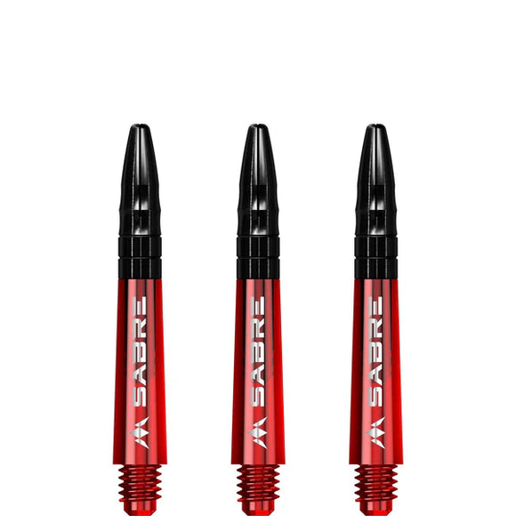 Mission Sabre Shafts - Polycarbonate Dart Stems - Red - Black Top-Short