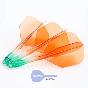Caliburn SUP Flights - Moulded Flight & Shaft - Standard No6 - Two Tone Tweenie Green and Orange