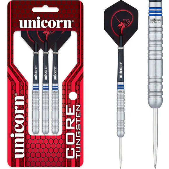 Unicorn Core Tungsten Darts - Steel Tip - Style 1 - Blue Ring  26g
