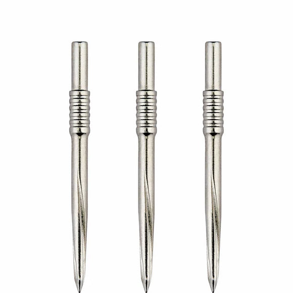 Unicorn Volute Dart Points - Steel Tip - Shouldered Scalloped - Silver 36mm