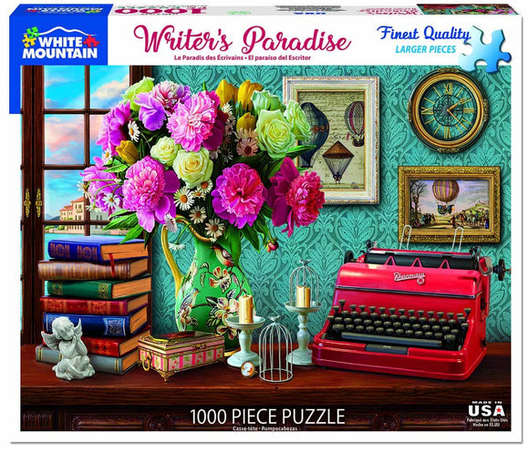 White Mountain - Writer's  Paradise - 1000 pc Jigsaw Puzzle (larger pieces)