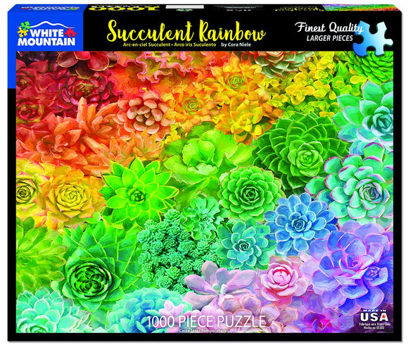 White Mountain - Succulent Rainbow  - (larger pieces) 1000 pc Jigsaw Puzzle
