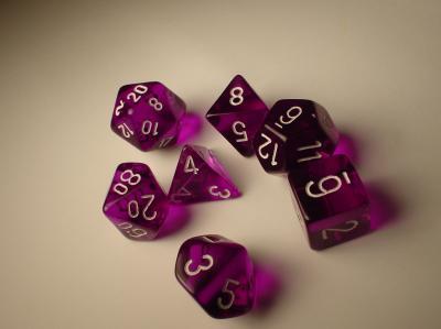 Chessex Polyhedral 7-Die Set: Translucent: Purple/White