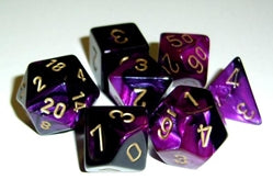 Chessex Polyhedral 7-Die Set: Gemini: Black Purple/Gold