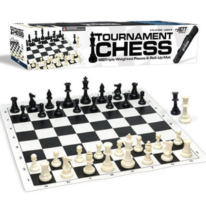CHESS: Vinyl Chess Set with Triple Weighted Pieces and Carrying Bag