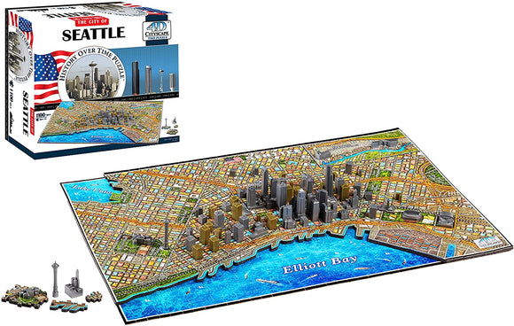 4D Puzzles - Seattle History Over Time - 4D Cityscape 1100 pcs