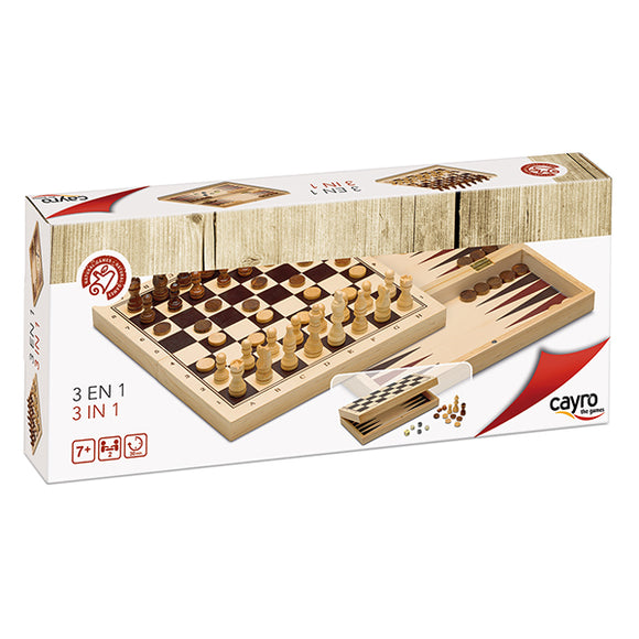 3 in 1 Chess - Chess, Checkers and Backgammon