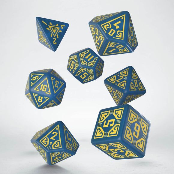 Dice - Arcade Blue & Yellow  7 pc