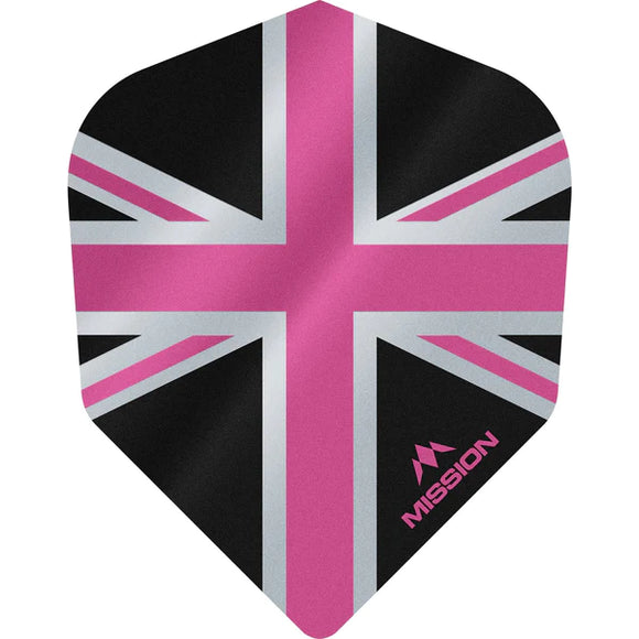 Mission Alliance Union Jack Dart Flights - No6 - Std - Black/Pink