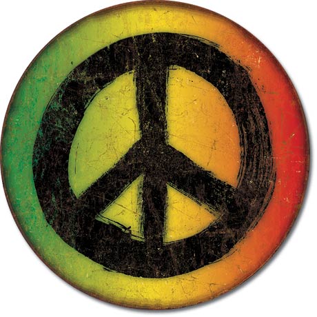 Rasta Peace Symbol - Round