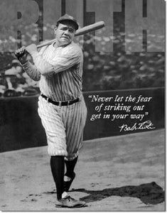 Babe Ruth - No Fear Retro Vintage Tin Sign