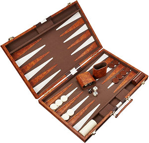 15" Backgammon with Brown and White Stripe