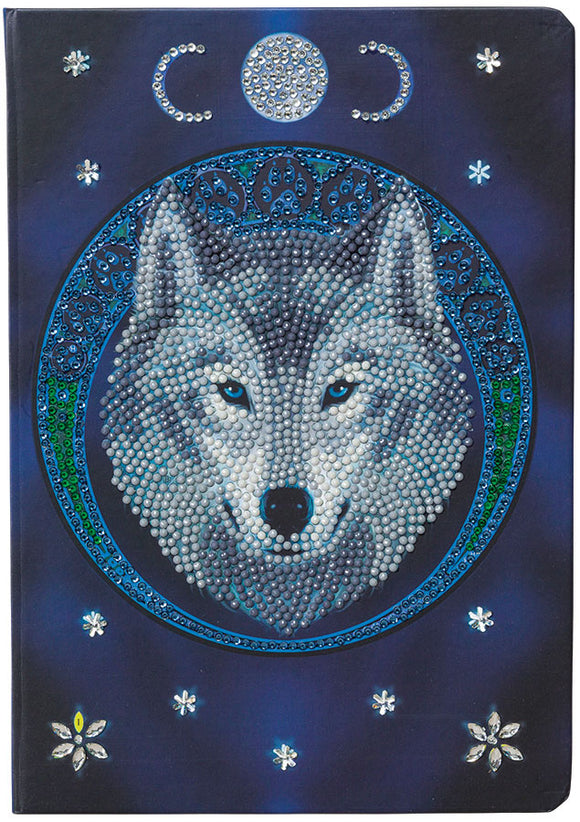 Crystal Art Notebook Kit - Lunar Wolf