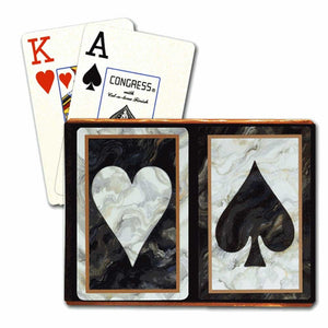 Playing Cards: Black Marble (2 Sets) - Congress