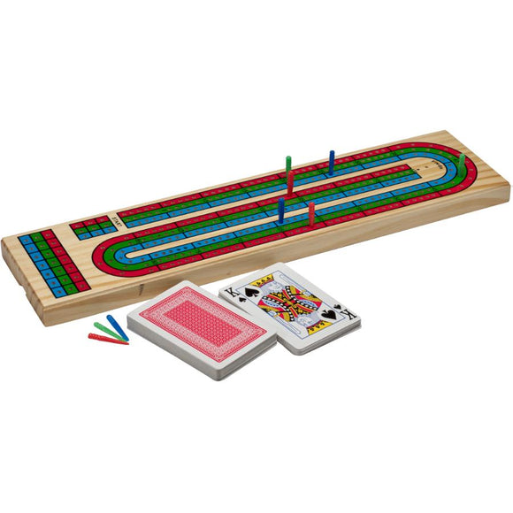 Cribbage - Board - 3 Colour Track With Cards